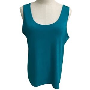 Travelers by Chico's Tank Top Teal Scoop Neck Sleeveless Women's‎